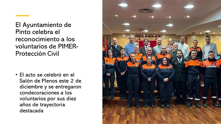 Reconocimiento a los voluntarios de PIMER-Protección Civil